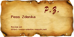 Pess Zdenka névjegykártya